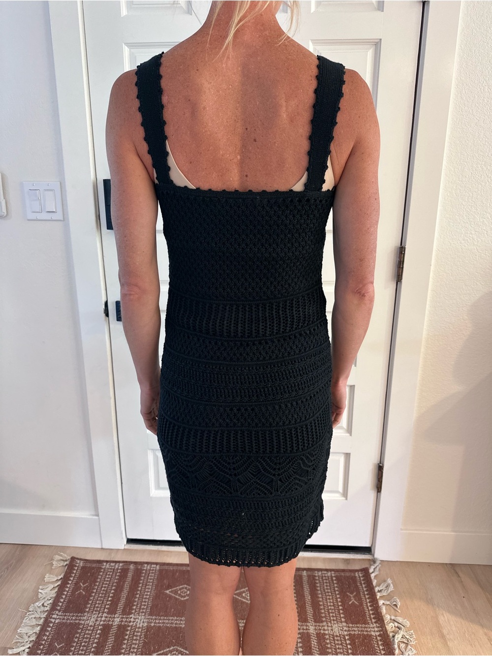 Abercrombie & Fitch Black Crochet Knit Dress - Picture 2 of 5